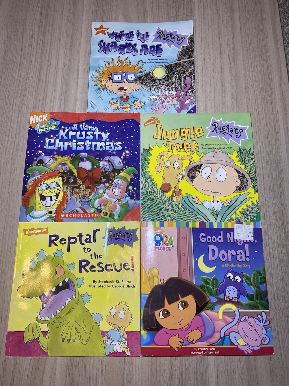 Vintage Nickelodeon Paperback books lot of 5 - Dora Rugrats SpongeBob